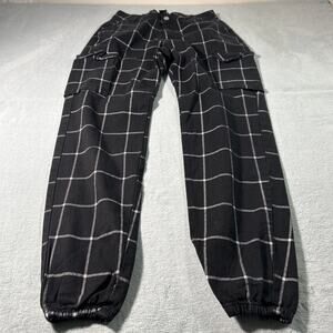 Y2k 2000s Gothic Emo Checker Plaid Cargo Pants Womens Small 28x29 Hamilton Loose